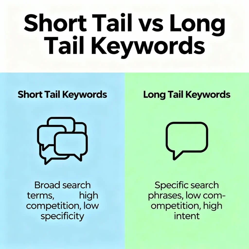 short tail vs long tail keywords